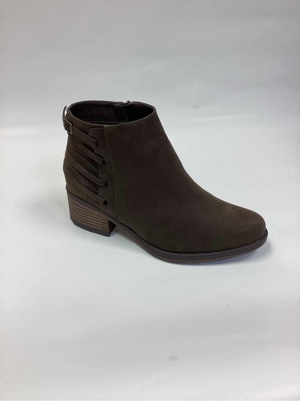 Pierre Dumas Brown Strappy Block Heel Ankle Bootie